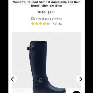 Hunter rain boots refined tall women’s black s 8